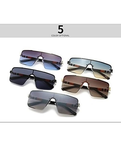 Vintage Square Sunglasses Men Women Classic Gradient One Lens Half Frame Eyewear Female Male Black $18.72 Rectangular