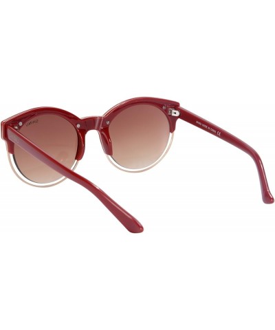 Women's Sunglasses Retro Round Frame Glasses for Women Fashion Sunglasses-SH71018 Red gradient brown $12.38 Round