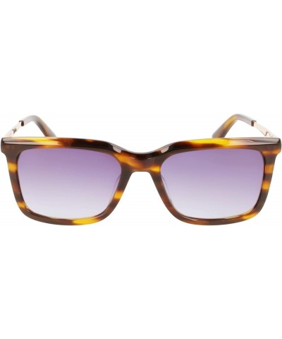 Men's Ck22517s Sunglasses Striped Brown $18.38 Rectangular