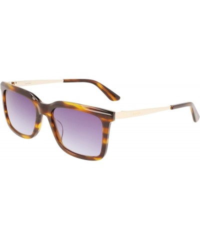 Men's Ck22517s Sunglasses Striped Brown $18.38 Rectangular