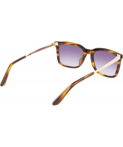 Men's Ck22517s Sunglasses Striped Brown $18.38 Rectangular