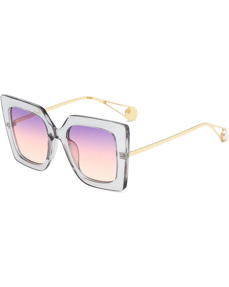 Square Frame Large Frame Women Outdoor Vacation Decorative Sunglasses (Color : C, Size : 1) 1 B $17.88 Designer