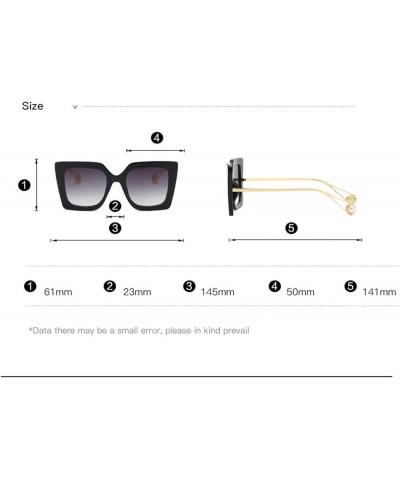 Square Frame Large Frame Women Outdoor Vacation Decorative Sunglasses (Color : C, Size : 1) 1 B $17.88 Designer