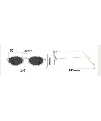 Crystal Frame Luxury Shiny Diamond Sunglasses For Women Small Oval Rhinestone Sun Glasses Men Hip Hop Round Eyewear Black Pli...