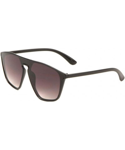 Retro Crystal Geometric One Piece Shield Sunglasses Black $10.55 Aviator