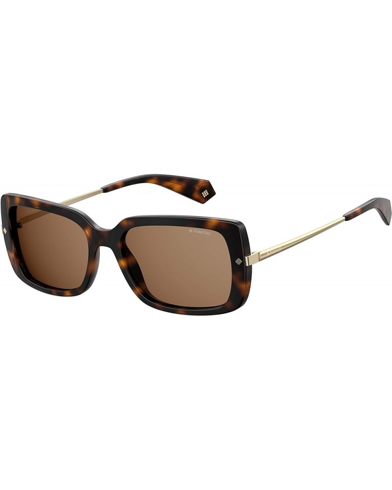 Sunglasses Women's PLD 4075/S Rectangular Sunglasses Dark Havana/Polarized Bronze $20.78 Rectangular