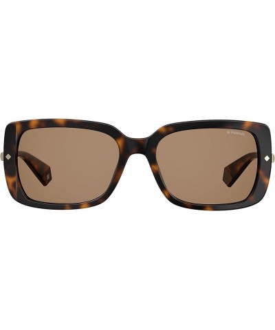 Sunglasses Women's PLD 4075/S Rectangular Sunglasses Dark Havana/Polarized Bronze $20.78 Rectangular