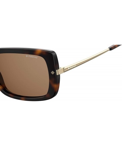 Sunglasses Women's PLD 4075/S Rectangular Sunglasses Dark Havana/Polarized Bronze $20.78 Rectangular