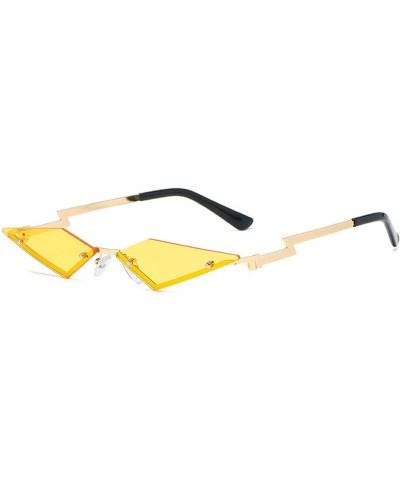 Rimless Lozenge Sunglasses for Women Men Fashion Polygon Sun Glasses Metal Frame Rave Party Halloween Eyeglasses Yellow $10.9...