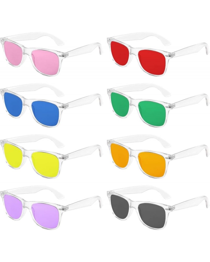 Neon Colors Party Favor Supplies Unisex Sunglasses Pack of 8 Translucent/Colored Lens $10.12 Rectangular