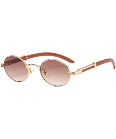 Small Square Sunglasses Men Vintage Classic Sun Glasses Female Luxury Wood Legs Eyewear UV400 A05 Gold Brown $58.73 Sport