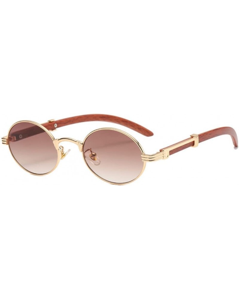 Small Square Sunglasses Men Vintage Classic Sun Glasses Female Luxury Wood Legs Eyewear UV400 A05 Gold Brown $58.73 Sport