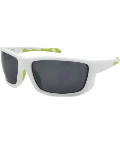 Men's Full Frame Sports Sunglasses with Flash Mirror Lenses 570058/FM Matte White Grey Mirrored $10.79 Wayfarer