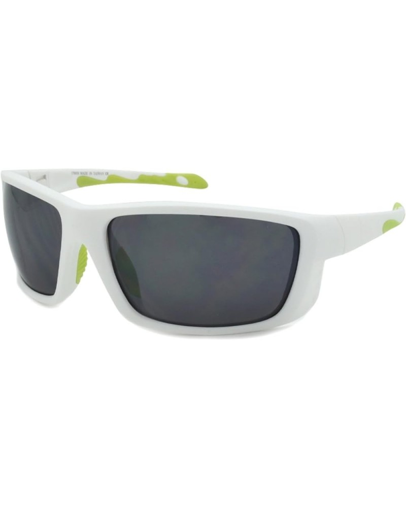 Men's Full Frame Sports Sunglasses with Flash Mirror Lenses 570058/FM Matte White Grey Mirrored $10.79 Wayfarer