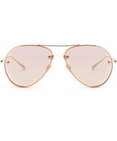 Oversized Aviator Sunglasses Vintage Retro Gold Metal Frame Colorful Lenses 62mm Pink $12.38 Rimless