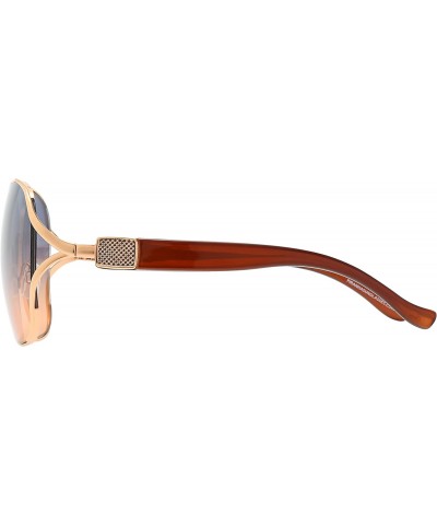 Piranha Coco Women's Large Gold & Brown Sunglasses with Peek-a-boo Frame $15.59 Round