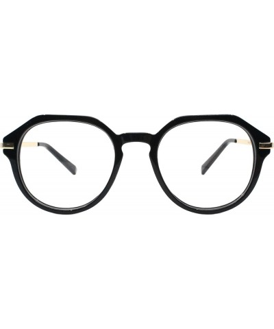 Blue Light Blocking Glasses Round Geometric Keyhole Frame Black $10.57 Round