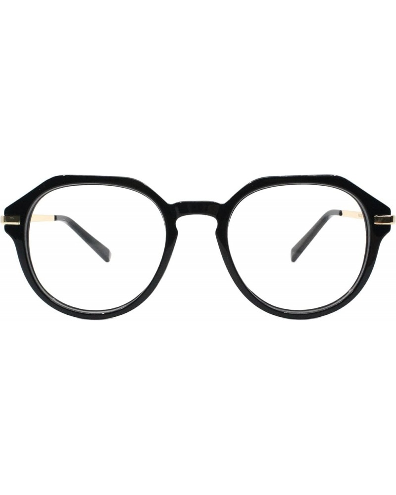 Blue Light Blocking Glasses Round Geometric Keyhole Frame Black $10.57 Round