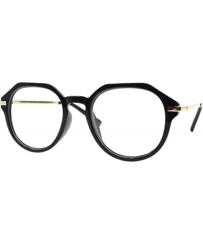 Blue Light Blocking Glasses Round Geometric Keyhole Frame Black $10.57 Round