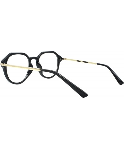 Blue Light Blocking Glasses Round Geometric Keyhole Frame Black $10.57 Round