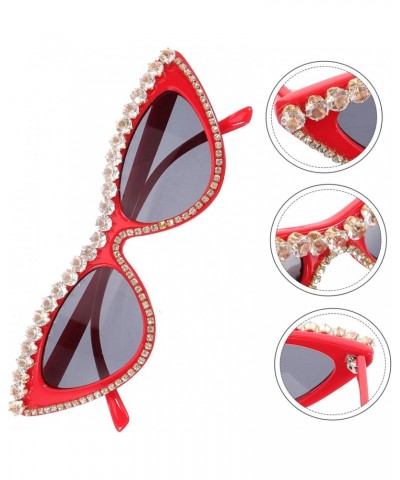 Diamond-encrusted Triangle Cat-eye Sunglasses Cat Eyes Sunglasses Retro Eyesglasses Novelty Eyesglasses Trendy Decor Sparklin...