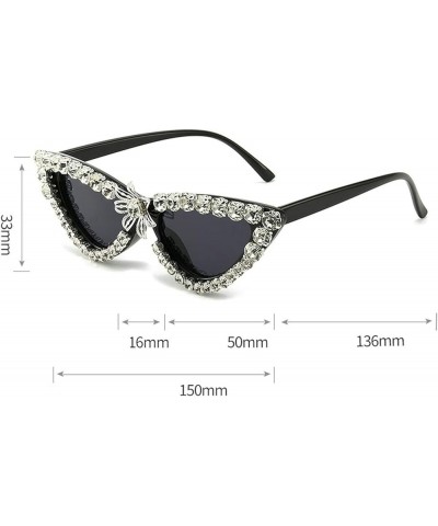 Luxury Bling Rhinestones Sunglasses Women Vintage Cat Eye Diamond Sun Glasses Female Fashion Eyeglasses UV400 Green $10.63 De...