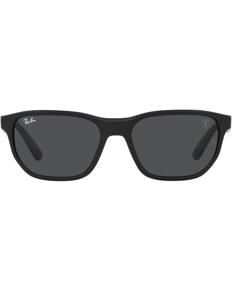 Women's Rb4404m Scuderia Ferrari Collection Rectangular Sunglasses Matte Black/Dark Grey $109.20 Rectangular