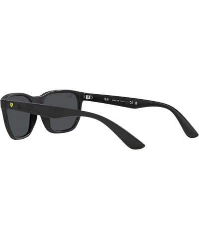 Women's Rb4404m Scuderia Ferrari Collection Rectangular Sunglasses Matte Black/Dark Grey $109.20 Rectangular