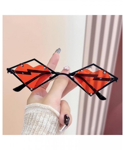 Retro Unique Irregular Heart Sunglasses Men Punk Clear Ocean Lens Women Hip Hop Party Halloween Sun Glasses Red $9.09 Designer