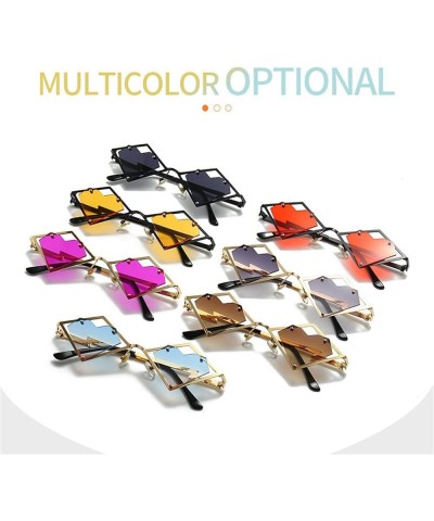 Retro Unique Irregular Heart Sunglasses Men Punk Clear Ocean Lens Women Hip Hop Party Halloween Sun Glasses Red $9.09 Designer