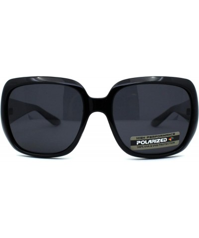 Polarized Womens Classic 90s Rectangular Butterfly Fashion Sunglasses All Black $9.87 Butterfly