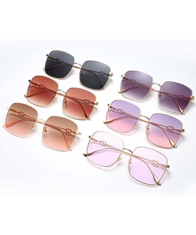 Square Metal Large Frame Sunglasses, Men and Women Outdoor Street Shooting Vacation Beach Glasses (Color : C, Size : Medium) ...