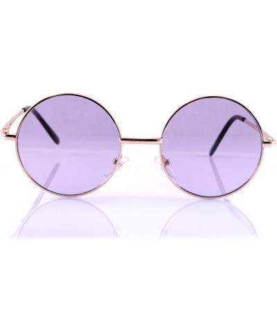 Fa.Beau.Lux Vintage Hippie Round Sunglasses, Tinted Lens A163 (Gold/Purple, 47) $12.47 Round