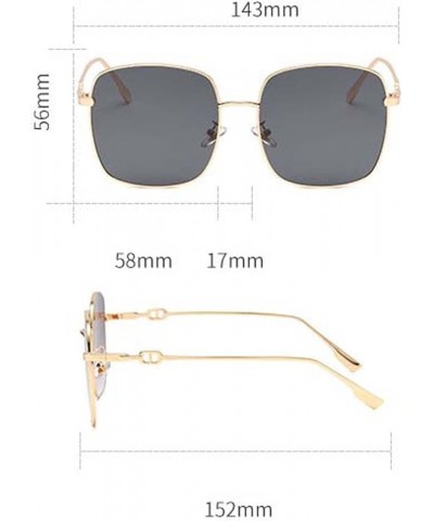 Square Metal Large Frame Sunglasses, Men and Women Outdoor Street Shooting Vacation Beach Glasses (Color : C, Size : Medium) ...