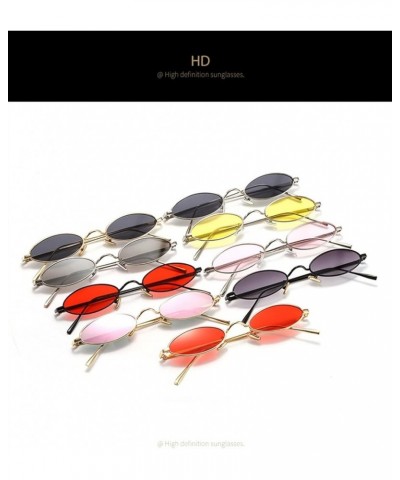 Retro Metal Oval Frame Men and Women Outdoor Vacation Decorative Sunglasses (Color : B, Size : 1) 1 D $16.42 Designer