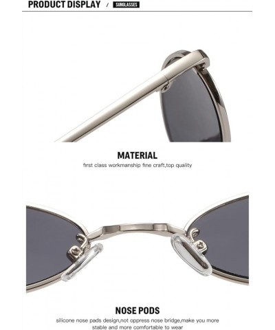 Retro Metal Oval Frame Men and Women Outdoor Vacation Decorative Sunglasses (Color : B, Size : 1) 1 D $16.42 Designer