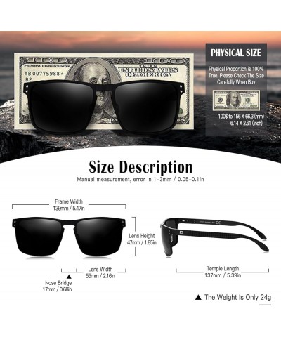 Sunglasses Men Retro Square Polarized UV Protection Carbon Fiber Sun Glasses for Fishing DC8208 Black Frame Grey Lens $21.19 ...