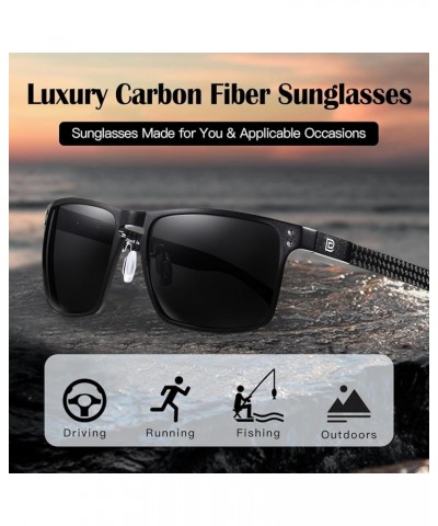 Sunglasses Men Retro Square Polarized UV Protection Carbon Fiber Sun Glasses for Fishing DC8208 Black Frame Grey Lens $21.19 ...