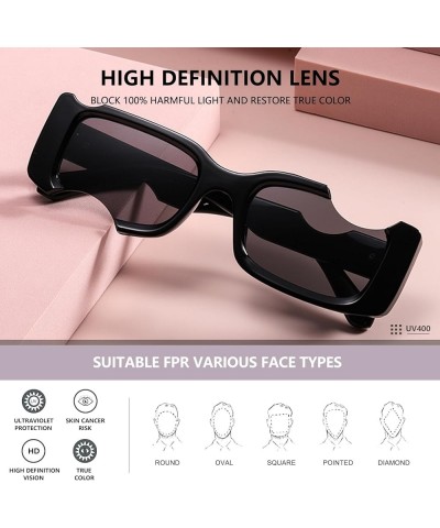 Retro Square Sunglasses for Women Men Trendy Personalized Eyeglass Gap UV400 Sunglasses AM023 Pink/Pink $6.75 Square