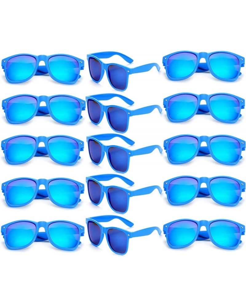 15 Pack 80s Party Sunglasses Bulk Mirrored Sunglasses Party Favors Glasses Retro Sunglasses Set Blue | Mirrored $11.50 Square