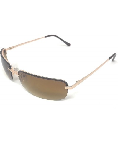 2 Pairs Rectangle Sunglasses for Men/Women Small Rimless Square Shade Eyewear Black and Brown $10.17 Wayfarer