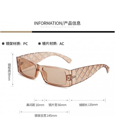 Cute Small Square Sunglasses UV400 Patterned Leg Glasses For Men and Women Metal Hinge Wide Mirror Leg Sunglasses Transparent...