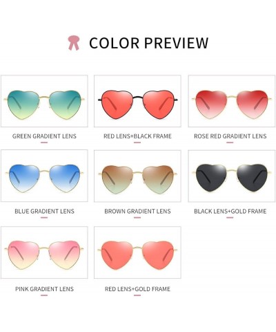 Pink Heart Shaped Sunglasses Style Hippie Sunglasses for Women Red Lens+black Frame $10.07 Heart