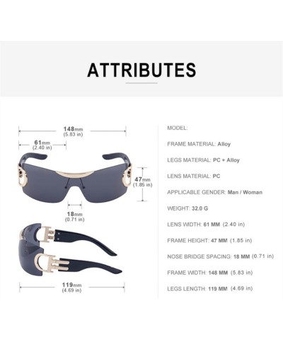 Sports Sunglasses Women Rimless Sun Glasses Men Square Shades Frameless Goggles UV400 Silver Blue $18.20 Rimless