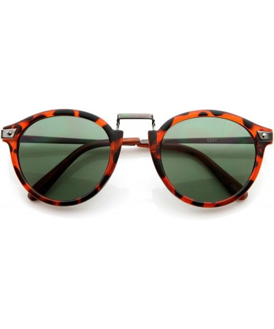 Vintage Inspired Round Horned Rim P-3 Frame Retro Sunglasses Havana Green $8.15 Round