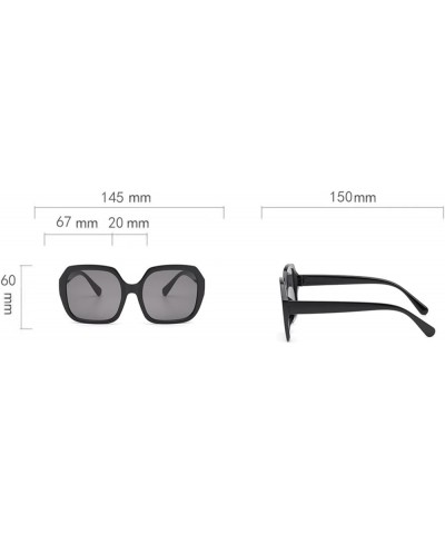 Square Large Frame Sunglasses UV400 Men and Women Outdoor Fashion Sunglasses (Color : A, Size : 1) 1 F $12.99 Designer