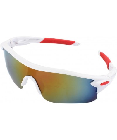 Plastic Half Rim Frame Unisex Sunglasses Sun Glasses Red White (id: 2e0 66b c36 825 bcd $10.21 Rimless