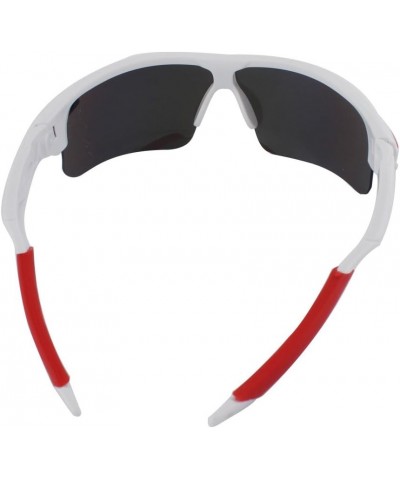 Plastic Half Rim Frame Unisex Sunglasses Sun Glasses Red White (id: 2e0 66b c36 825 bcd $10.21 Rimless