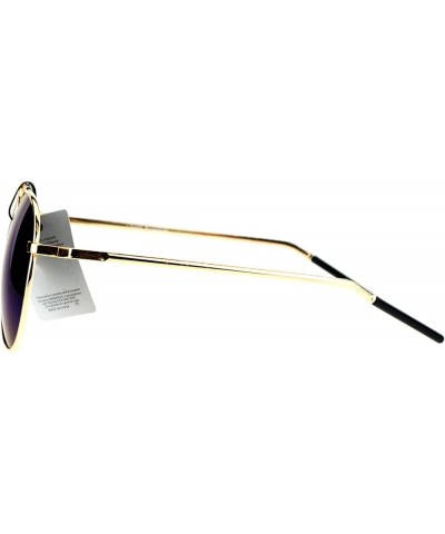 Fashion Aviator Sunglasses Vintage Driver Aviators Metal Frame UV 400 Gold (Blue Mirror) $8.13 Aviator