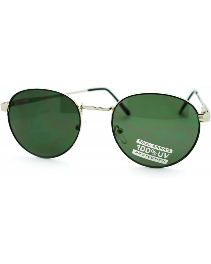 Petite Round Sunglasses Thin Metal Frame Vintage Fashion Black Silver green $9.54 Round